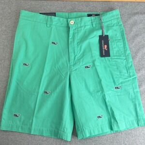 Vineyard Vines Mens Size 35 Club Shorts Embroidered Whale Logo Antigua Green NWT
